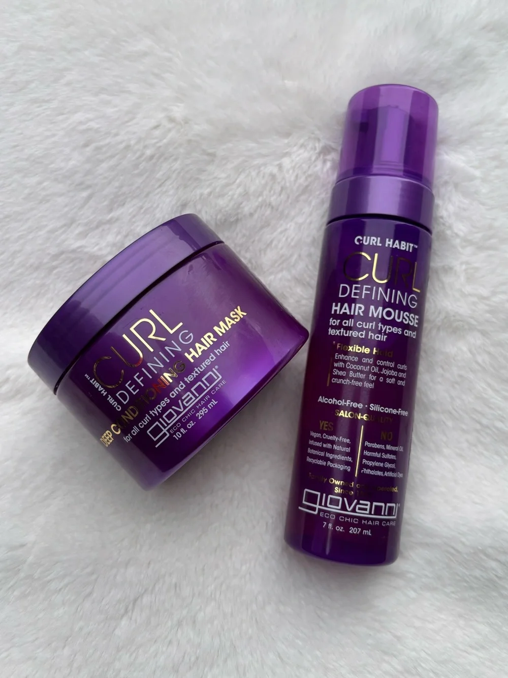 Giovanni Curl Defining Hair Mousse & Deep Hair Mask - Purple